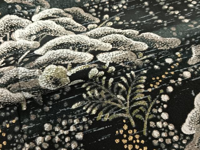 平和屋着物○訪問着 手描き 枝花文 暈し染め 金彩 正絹 逸品