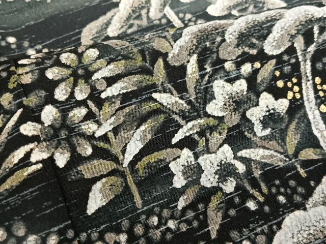 平和屋着物○訪問着 手描き 枝花文 暈し染め 金彩 正絹 逸品