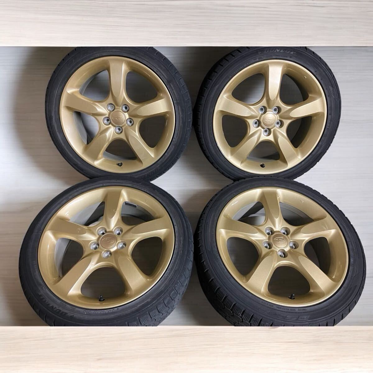スバルゴールド 純正 R17 7J+55 5穴 PCD100 17インチ アルミ ホイール 5H ピッチ100 レガシィ BP5 BL5 ...