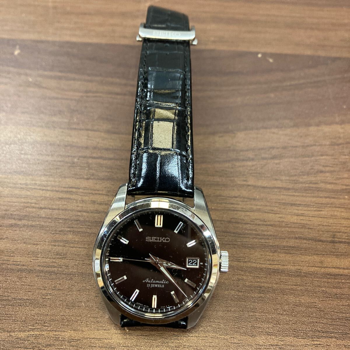 M*u様 SEIKO Automatic 6R15C 23石 自動巻き 作動品 セイコー SEIKO 自動巻き 23石 6R15-00C0 裏スケ ブラック文字盤 未