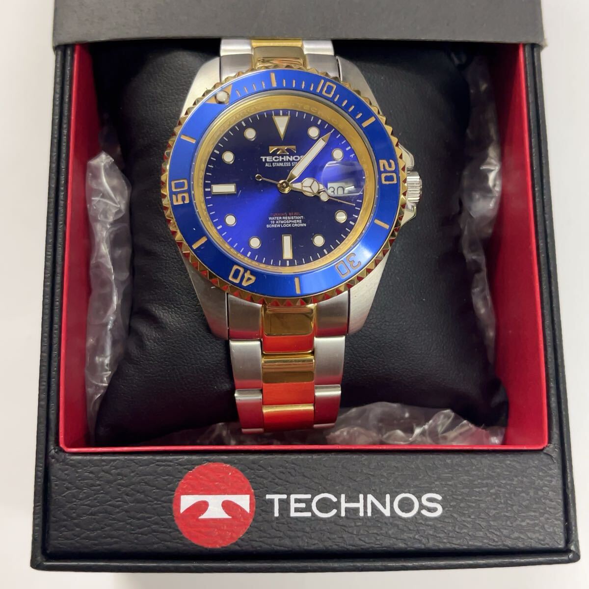 新品未使用 TECHNOS テクノス メンズ 腕時計 回転ベゼル ダイバーズ風 