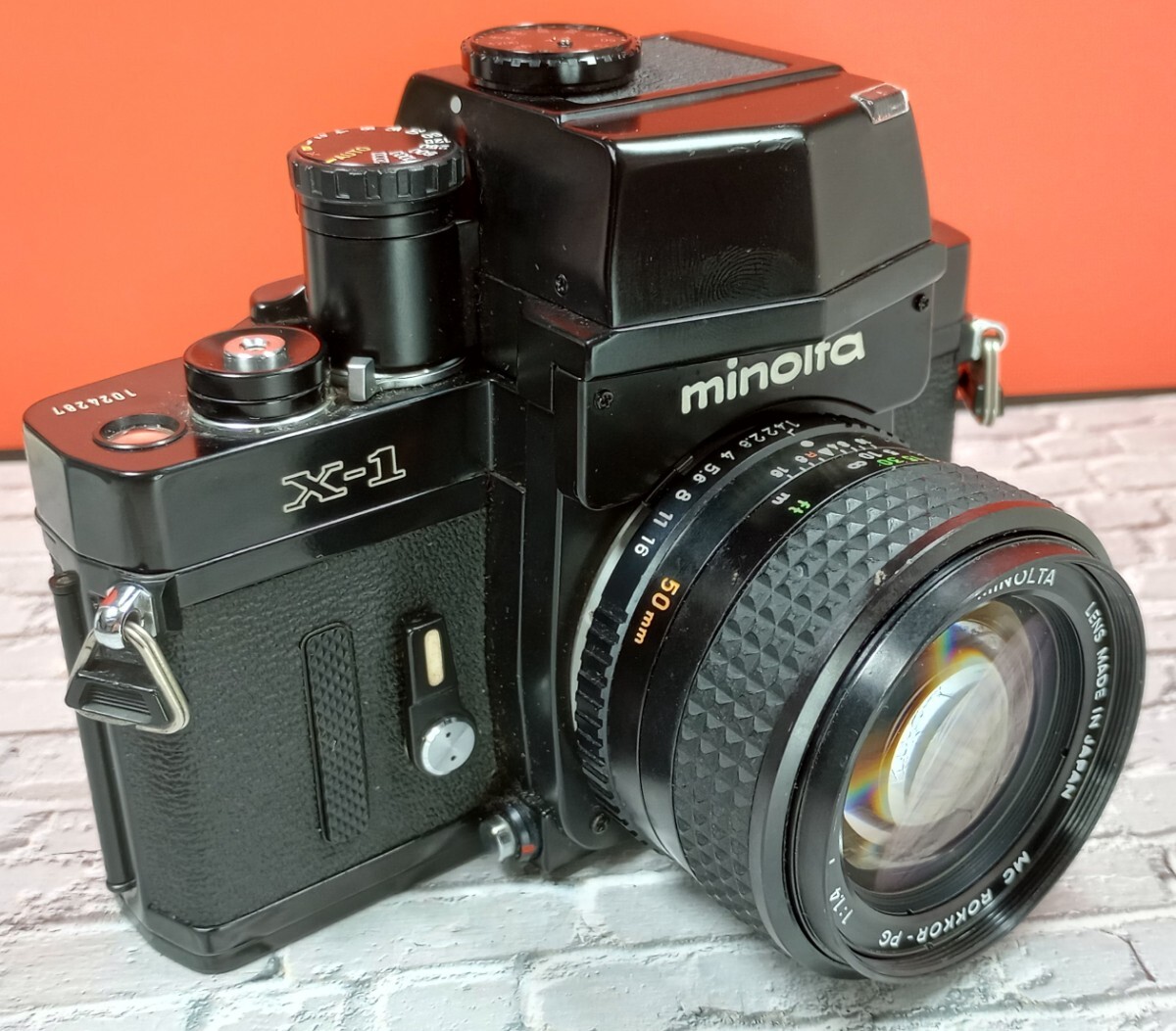 委託品】MINOLTA X-1 フィルムカメラ MC ROKKOR 50mm 1.4 レンズ付き