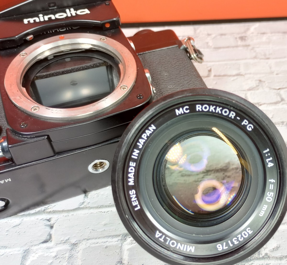 委託品】MINOLTA X-1 フィルムカメラ MC ROKKOR 50mm 1.4 レンズ付き