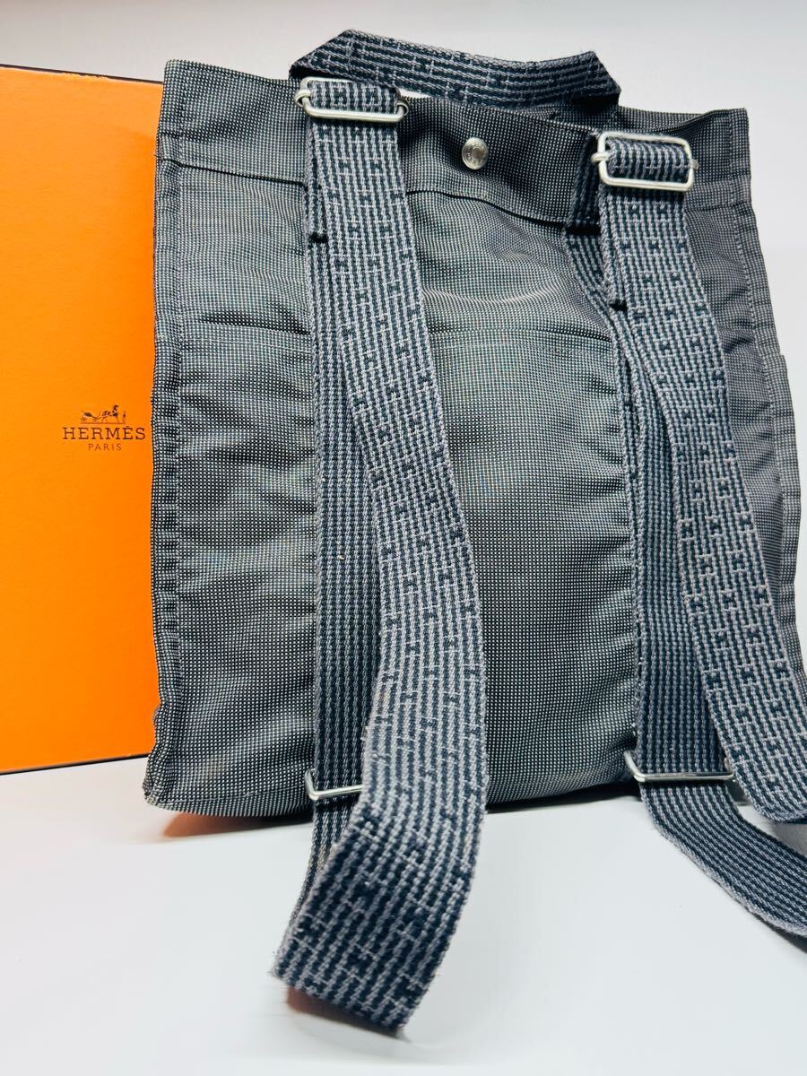 1円 HERMES エールライン アド リュックサック グレー エルメス