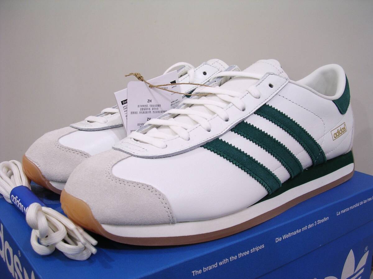 新品 adidas COUNTRY JAPAN BY 白緑 US10.5 28.5cm 天然皮革 定価19800円 JI1099 アディダス カントリー ジャパン ホワイトXグリーン