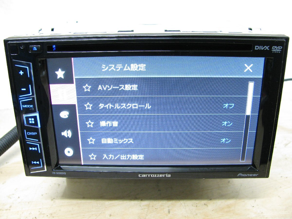 Pioneer FH-6200DVD 109762-A カロッツェリア FH-6200DVD DVD 