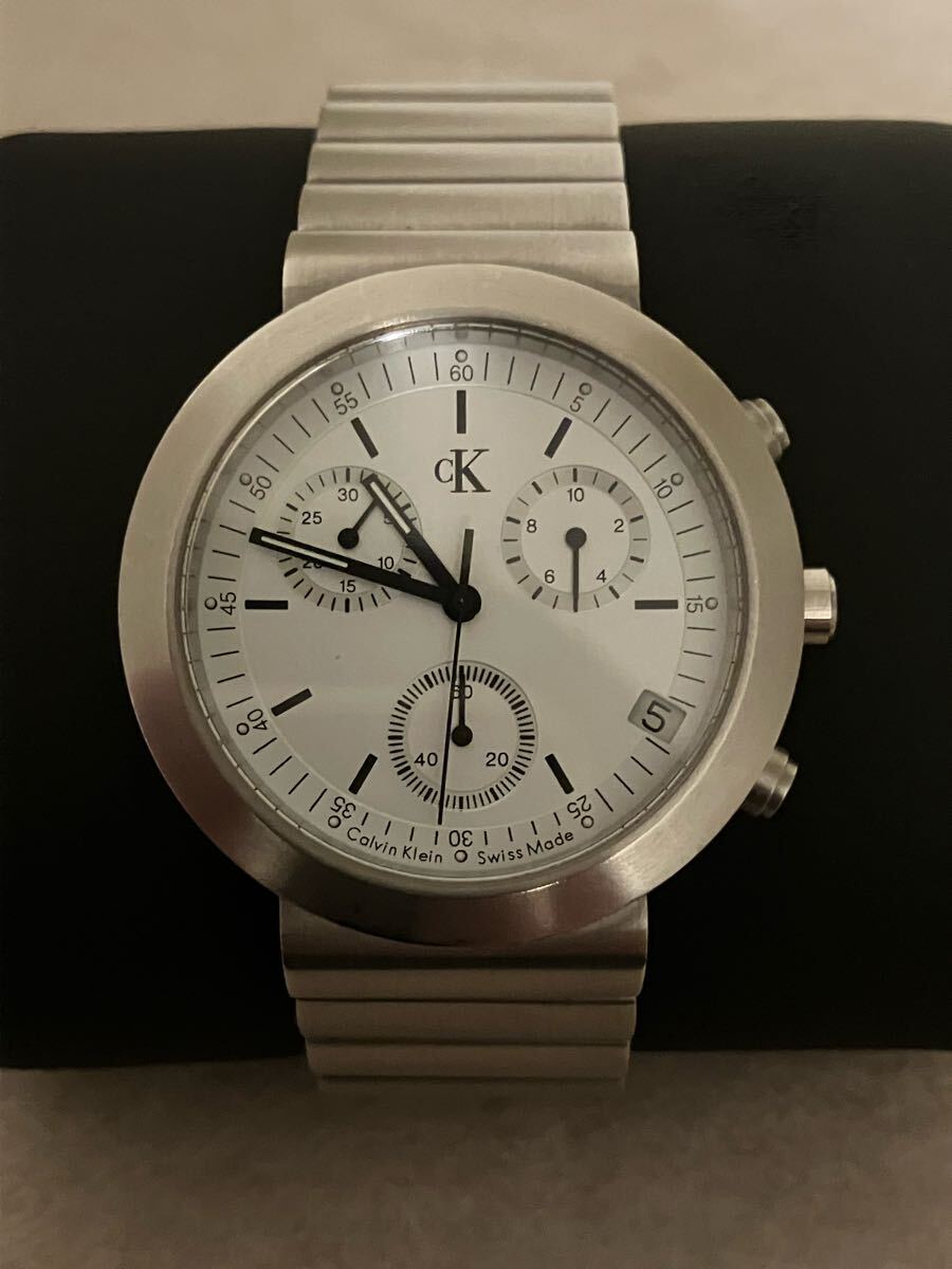 稼働☆Calvin Klein カルバンクライン クロノグラフ メンズ クォーツ 
