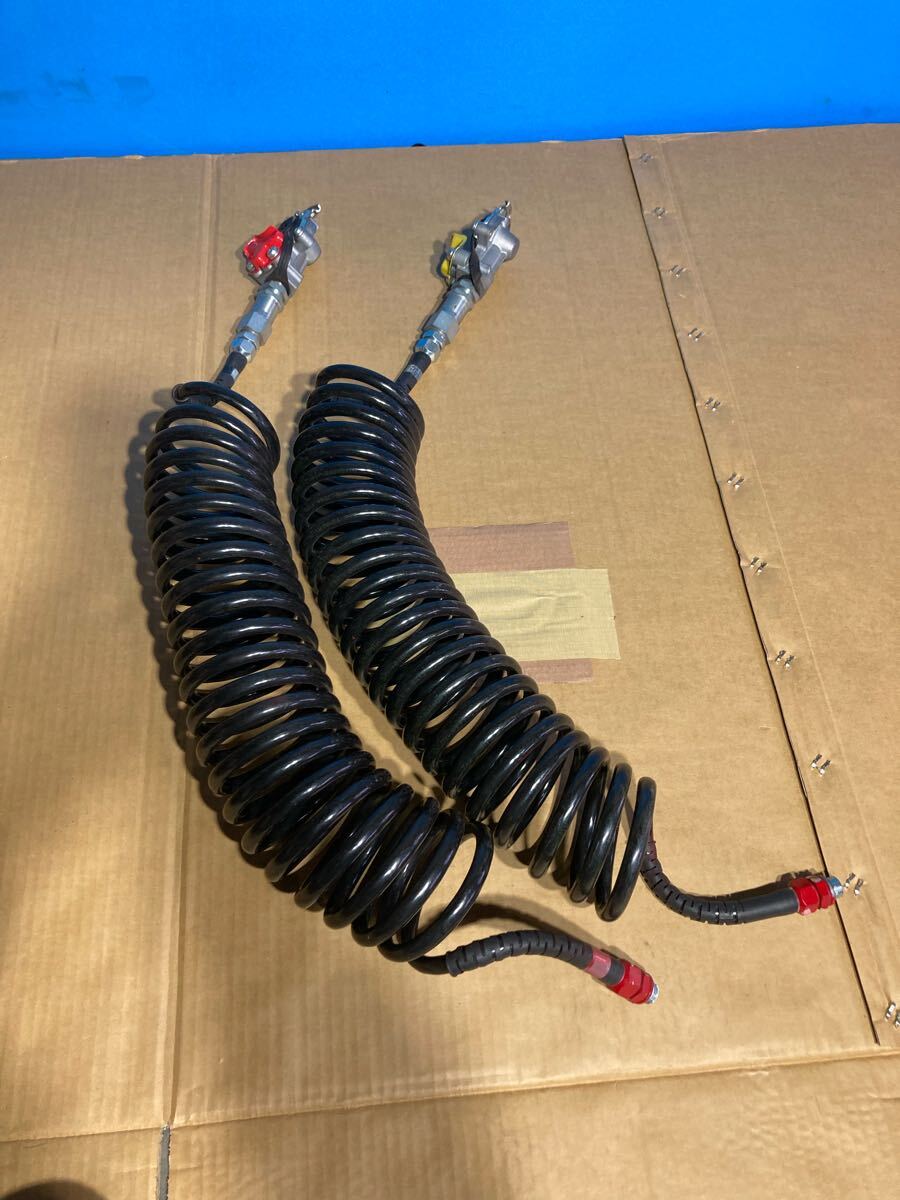 コイルホース トレーラー コイル式エアーホース (黒) 5.5m（スパイラル 