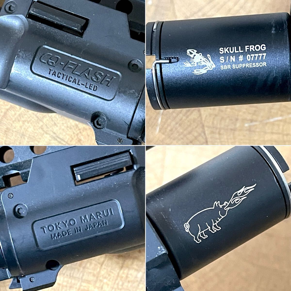 動作未確認 ARES AMOEBA 電動ガン 5.56MM NATO HG002 カスタム/MARUI CQ-FLASH/SKULL FLOG サプレッサー マガジン3個付_10