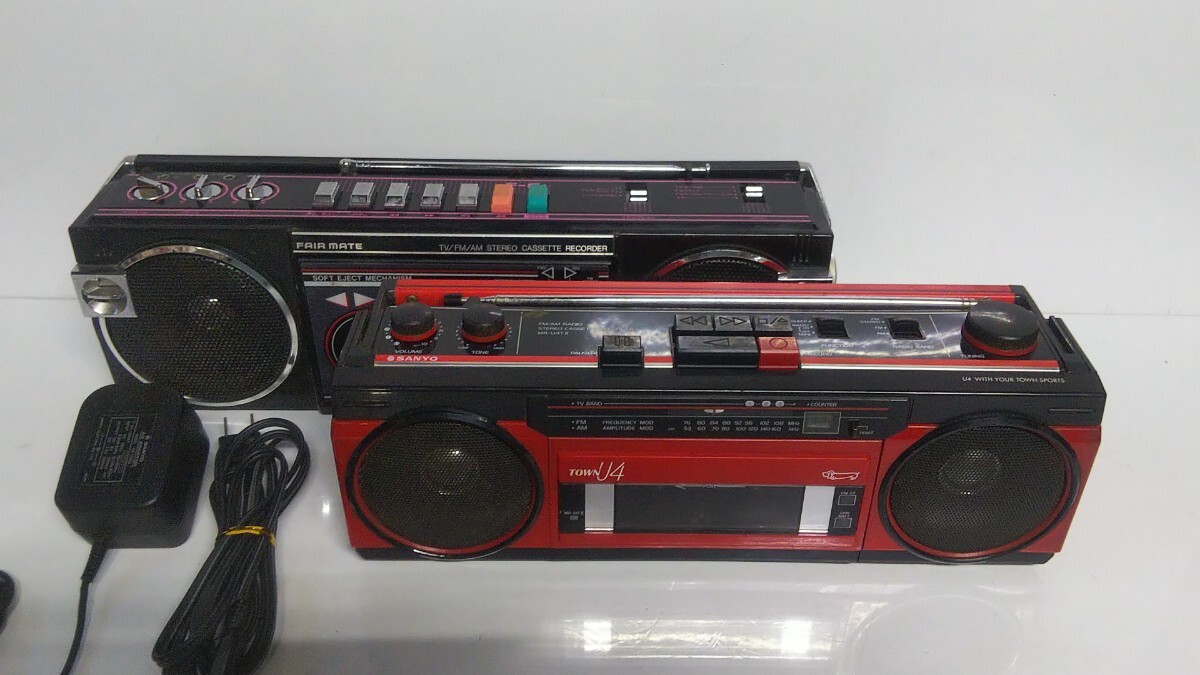 SANYO TOWN 昭和レトロ ステレオラジカセ - U4 メルカリ ラジカセ 