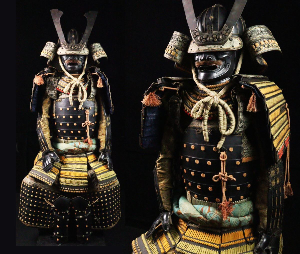 鉄地 緋縅素掛胴鎧一式 十間筋星兜 鎧櫃 甲冑 鎧兜 コレクター収蔵品