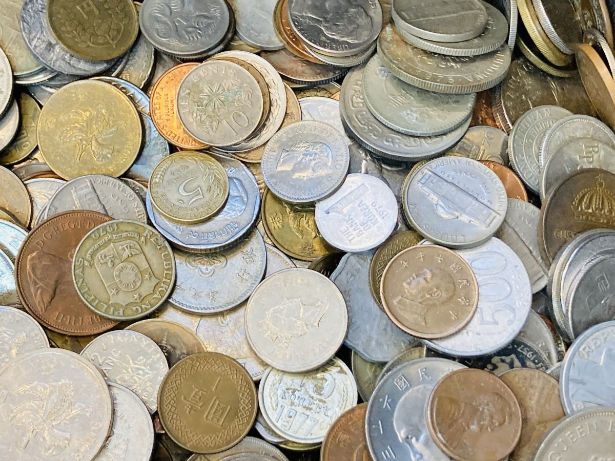 kmn07▼外国古銭 メダル 約5kg以上 大量おまとめ 未選別 外国銭 銅銭 アルミ銭 黄銅貨 レプリカ 記念メダル など▼_4