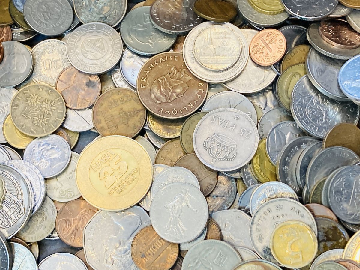 kmn07▼外国古銭 メダル 約5kg以上 大量おまとめ 未選別 外国銭 銅銭 アルミ銭 黄銅貨 レプリカ 記念メダル など▼_6