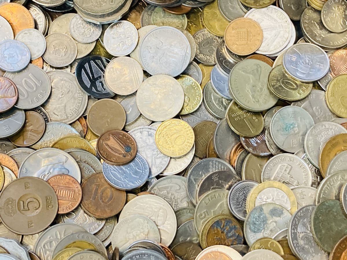 kmn07▼外国古銭 メダル 約5kg以上 大量おまとめ 未選別 外国銭 銅銭 アルミ銭 黄銅貨 レプリカ 記念メダル など▼_8