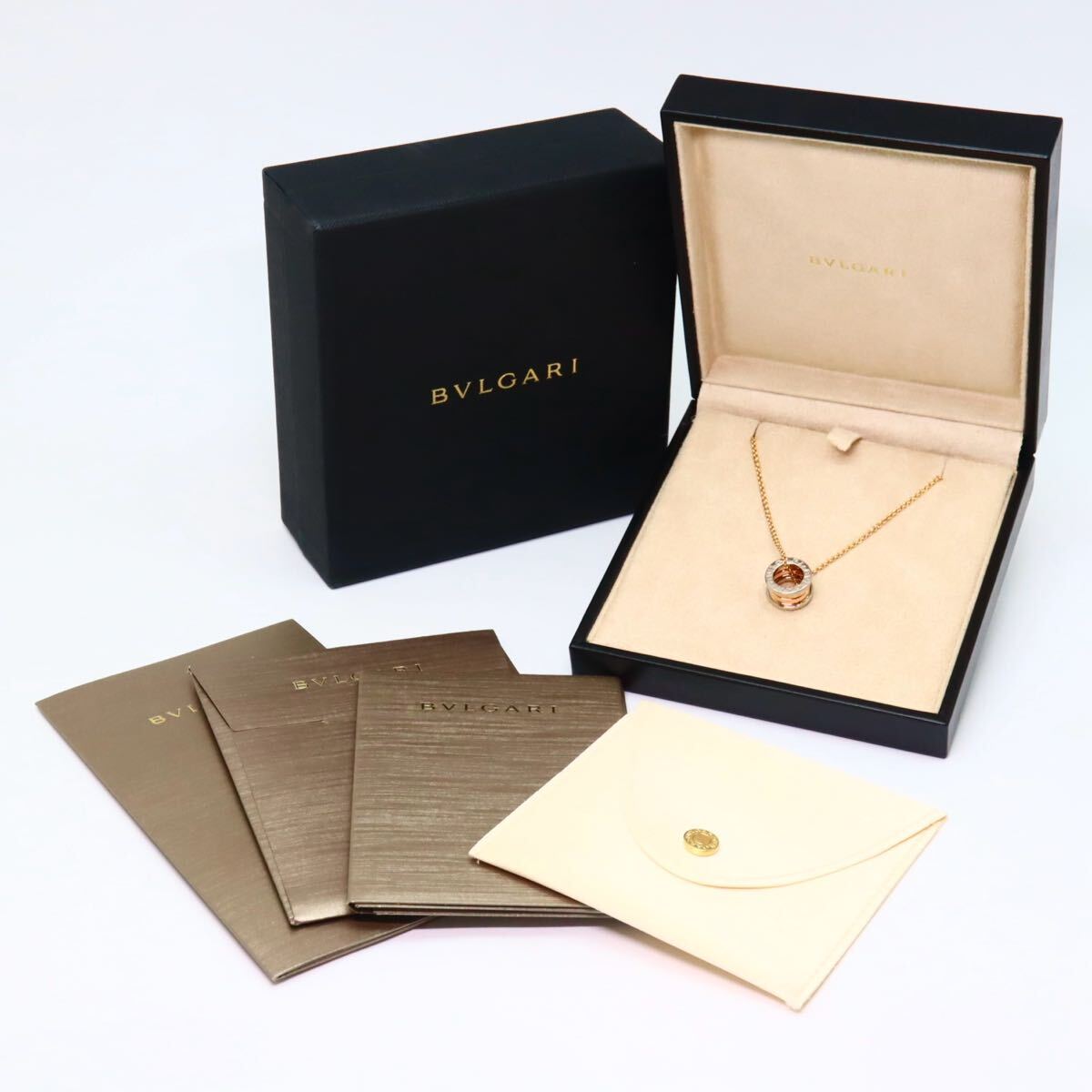 1円〜!!美品!!BVLGARI(ブルガリ)箱付き!!《K18 B-ZERO1 ネックレス》M 約14.1g 約45.0cm necklace jewelry ジュエリー FB9/FC1 E888_9