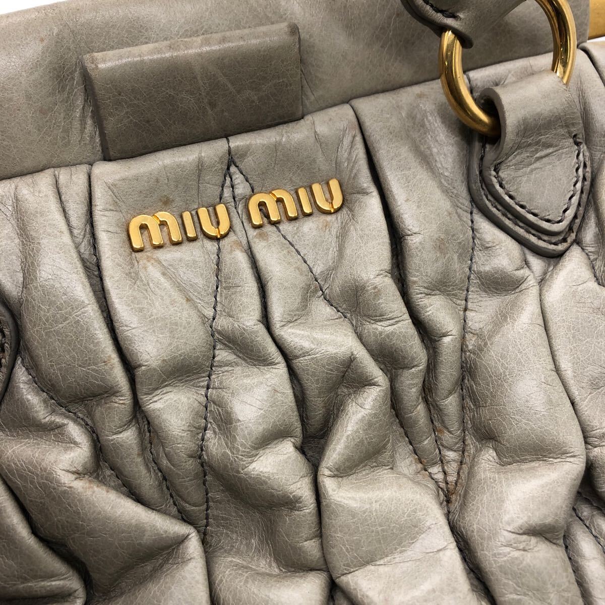 ★1円スタート　miumiu 2way レザー ハンドバッグ マテラッセ　現状品　_10