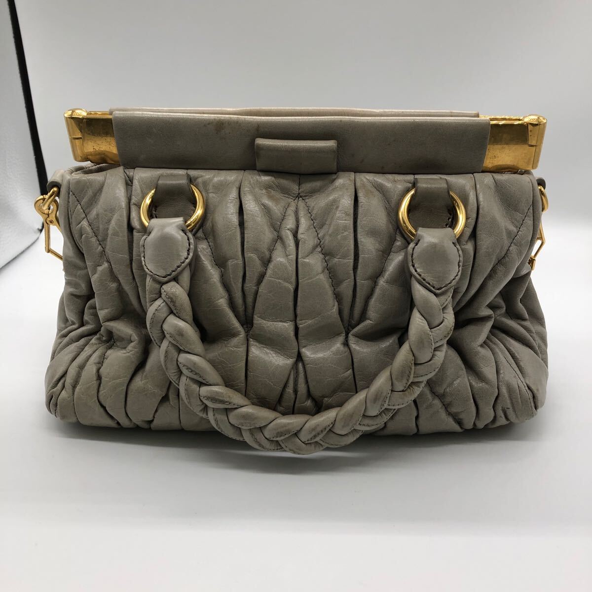 ★1円スタート　miumiu 2way レザー ハンドバッグ マテラッセ　現状品　_3