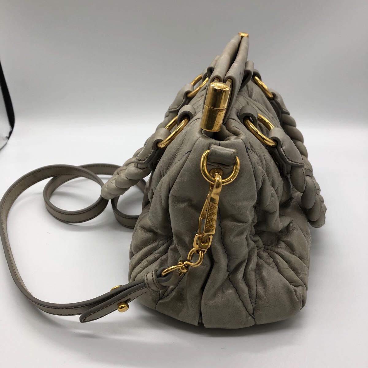 ★1円スタート　miumiu 2way レザー ハンドバッグ マテラッセ　現状品　_4