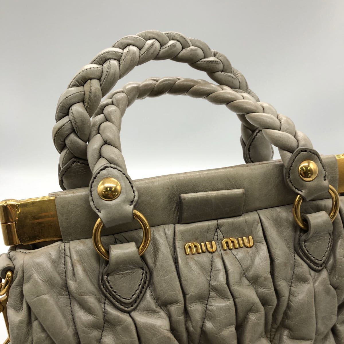 ★1円スタート　miumiu 2way レザー ハンドバッグ マテラッセ　現状品　_5