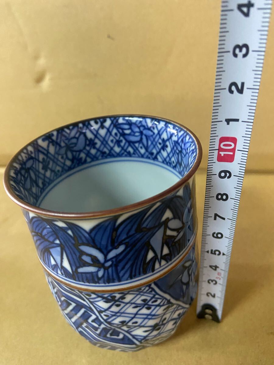 未使用品】京焼 清水焼 平安 紫香作 在銘 手描 染付 コレクション 経年