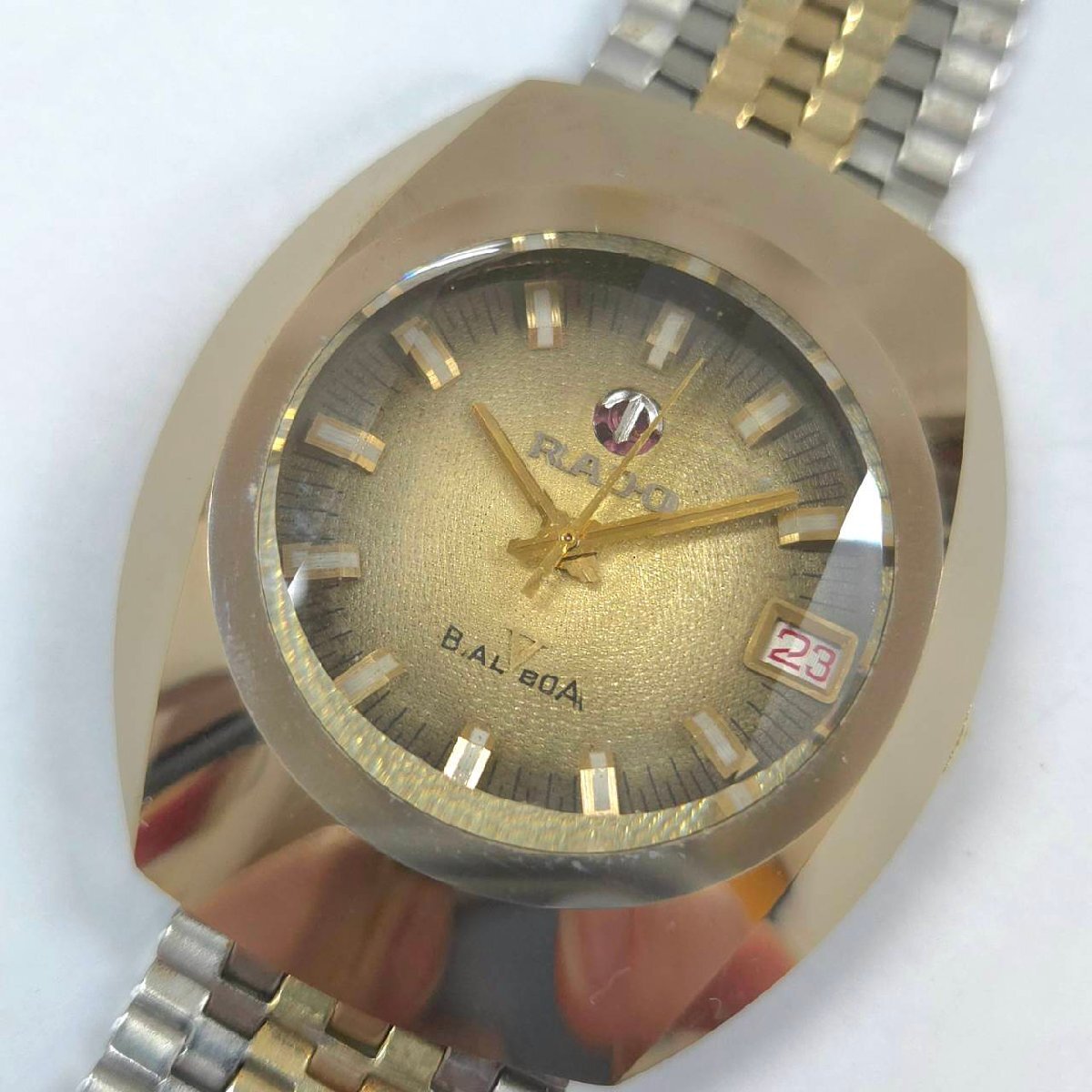 【美品】RADO BALVOA 自動巻き 腕時計 メンズ ゴールド デイト RADO ラド― BALBOA V バルボア デイト 自動巻き 稼動品 ゴールドカラー