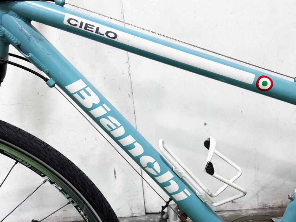 地域限定送料無料★そこそこ美品 中古★Bianchi ビアンキ CIELO クロスバイク チェレステ シマノ変速【Bianchi CIELO】ERC4_4