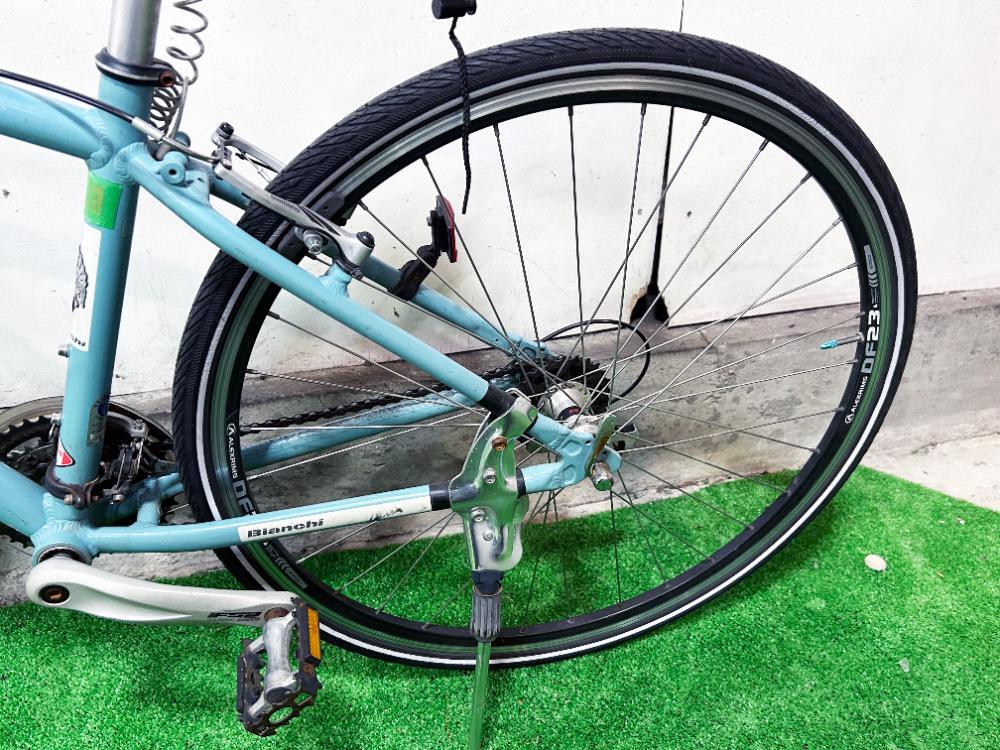 地域限定送料無料★そこそこ美品 中古★Bianchi ビアンキ CIELO クロスバイク チェレステ シマノ変速【Bianchi CIELO】ERC4_5