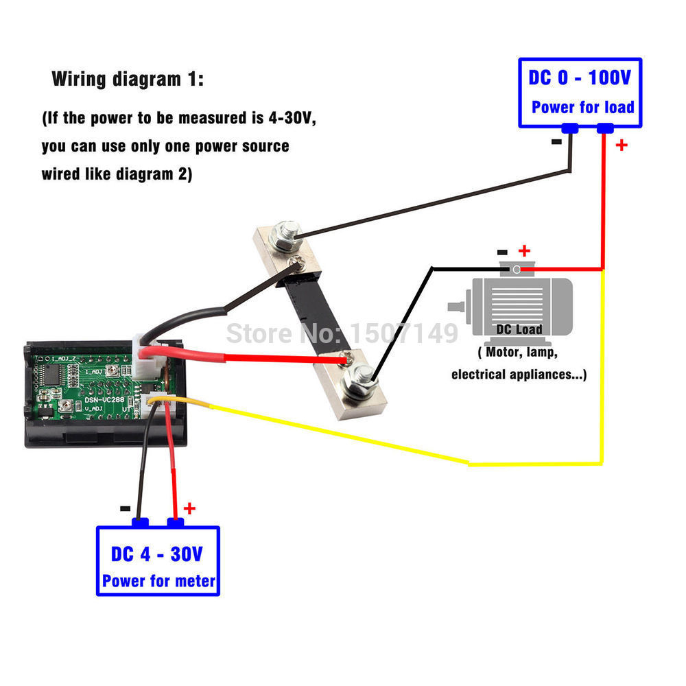 デジタル電圧計・電流計 DC100V 50A LED表示 シャント抵抗付き 【送料無料】_4