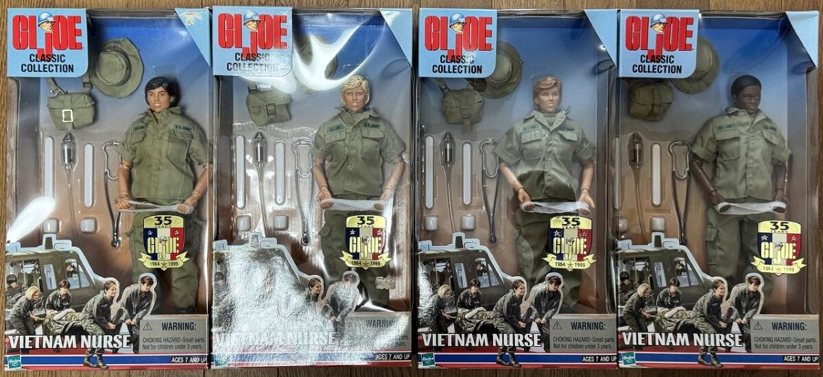 Hasbro G.I.ジョー ベトナム ナース 4種セット（白人3種、黒人1種