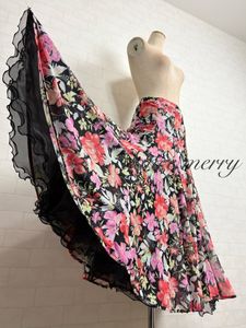 難あり特価！★送料無料★【MERRY】 新品 社交ダンス 黒 ピンク 黄色 スカート 2384 レッ