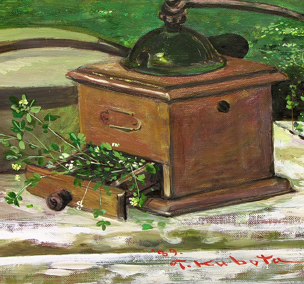久保田竜雄『赤城爽夏』油彩画 風景画 山岳 額装 ◇久保田辰男 油彩画10号 風景 油絵 絵画 一水会/日本美術家連盟(自然