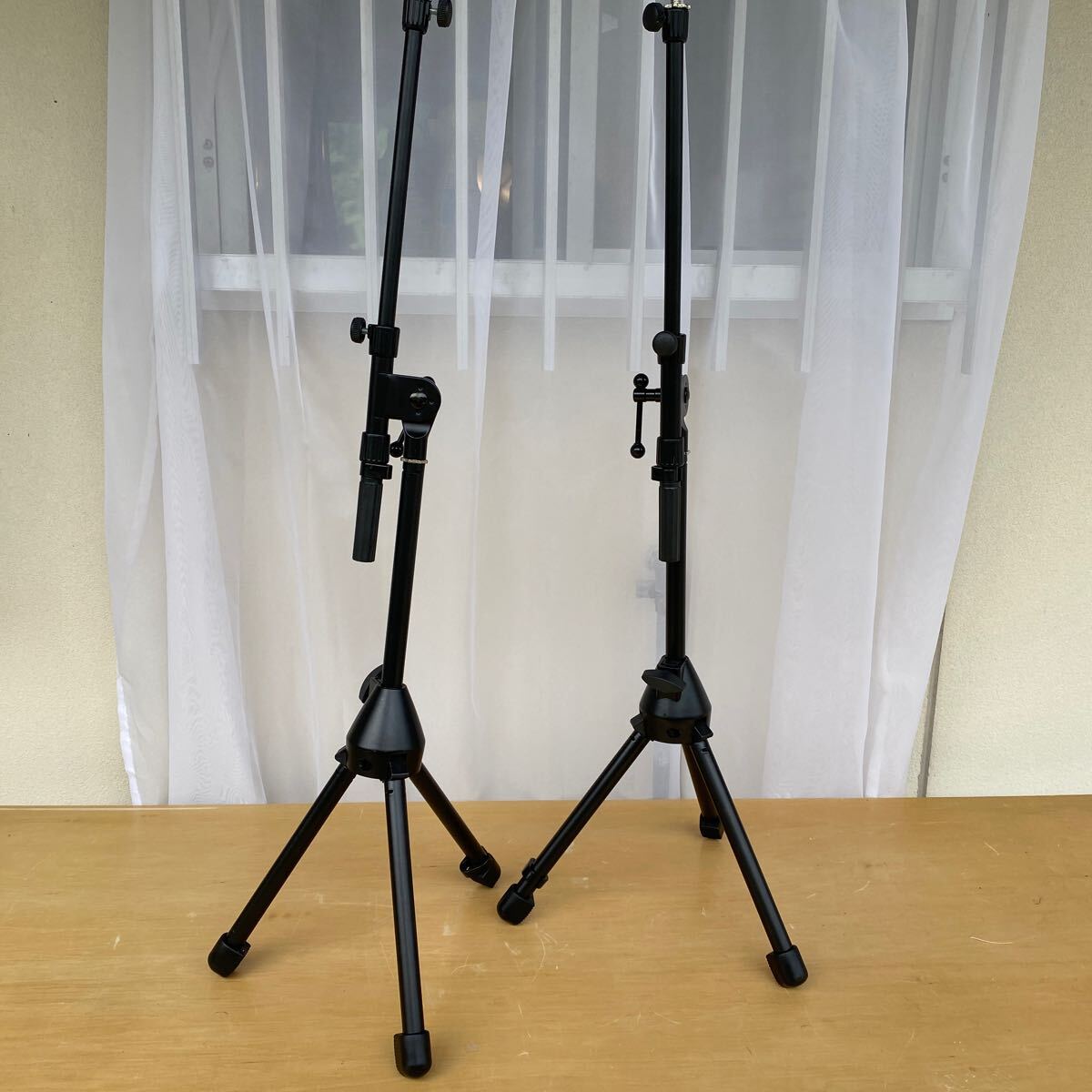マイクスタンド 折りたたみ式 ショートブームマイクスタンド　２個まとめ売り ブラック_1