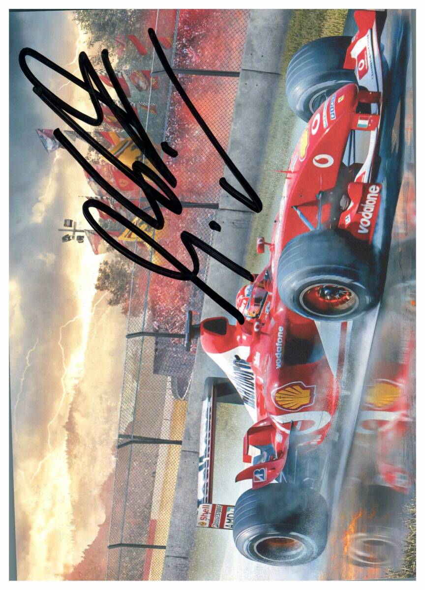 ミハエル・シューマッハ　F1　　　　サイン入りフォト　証明書付き ◎ ミハエル・シューマッハ Michael Schumacher 2L判 サイン写真 COA