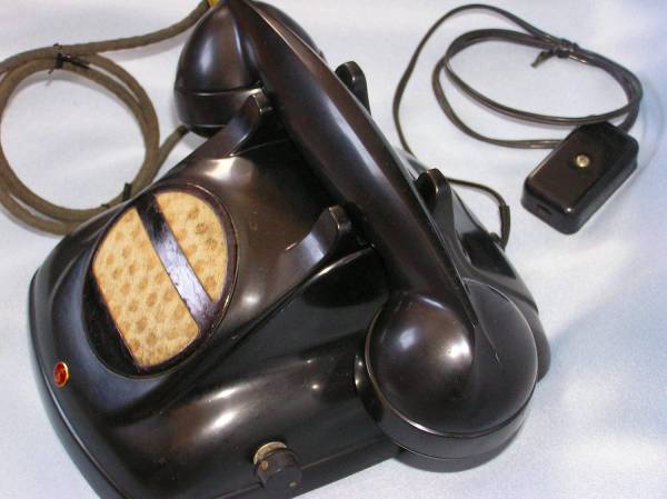 古い レトロ 昭和 時代 有線放送 黒電話 動作品 懐かしい(電話機