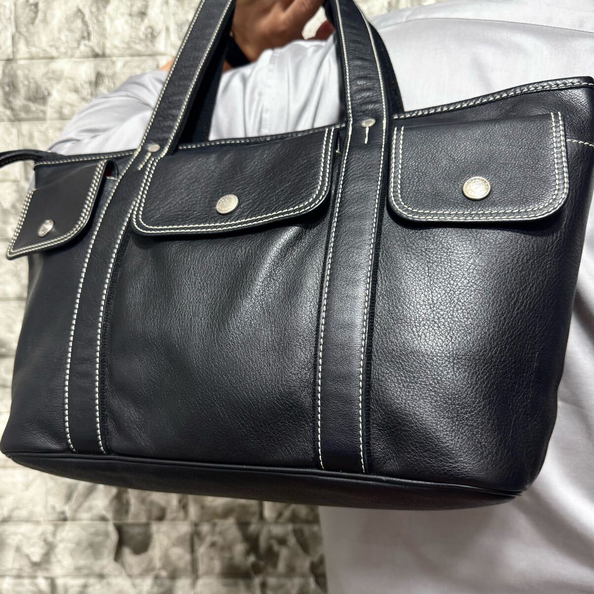美品/A4収納◎ ロンシャン LONGCHAMP メンズ ビジネス レザー 本革