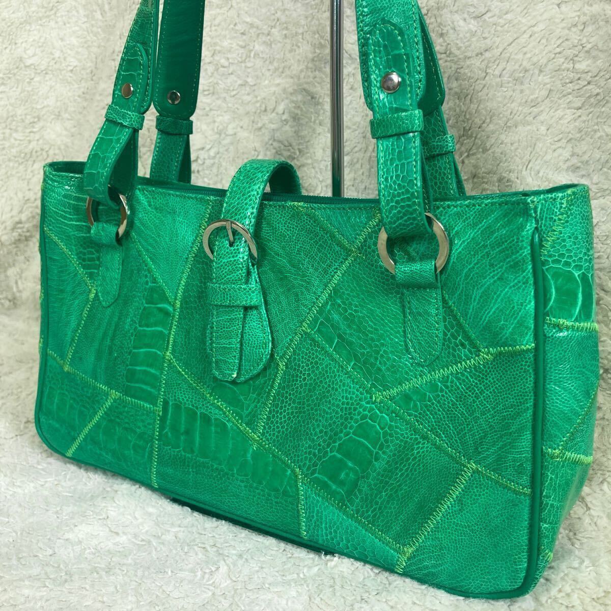 オーストレッグ 【美品 希少カラー】ハンドバッグ ショルダー 緑