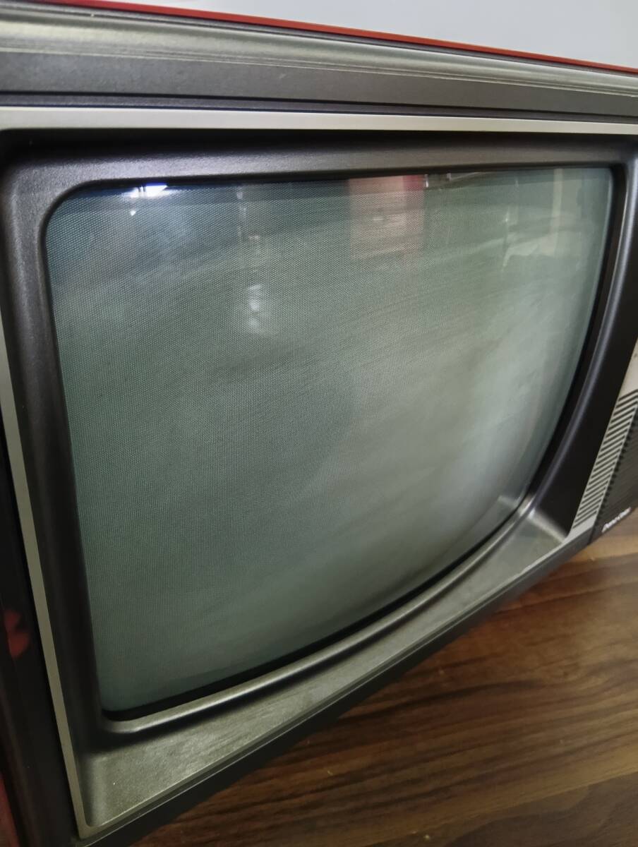 OK彦】昭和レトロ ブラウン管テレビ 赤 1980年製 ナショナルカラー