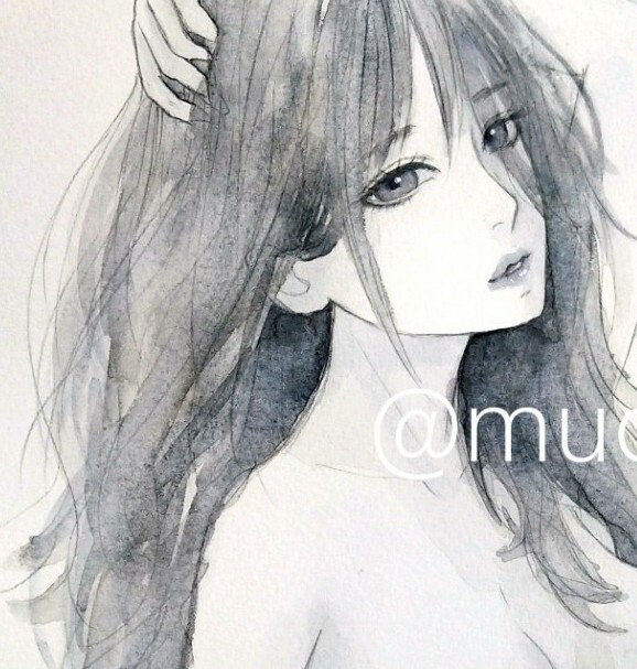 肉筆原画 手描きイラスト オリジナル 美人画 ヌード 裸婦画