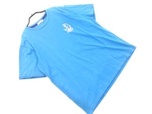 ネコポスOK AIGLE エーグル プリント Tシャツ sizeXL/青緑 ■◆ ☆ fha7 メンズ