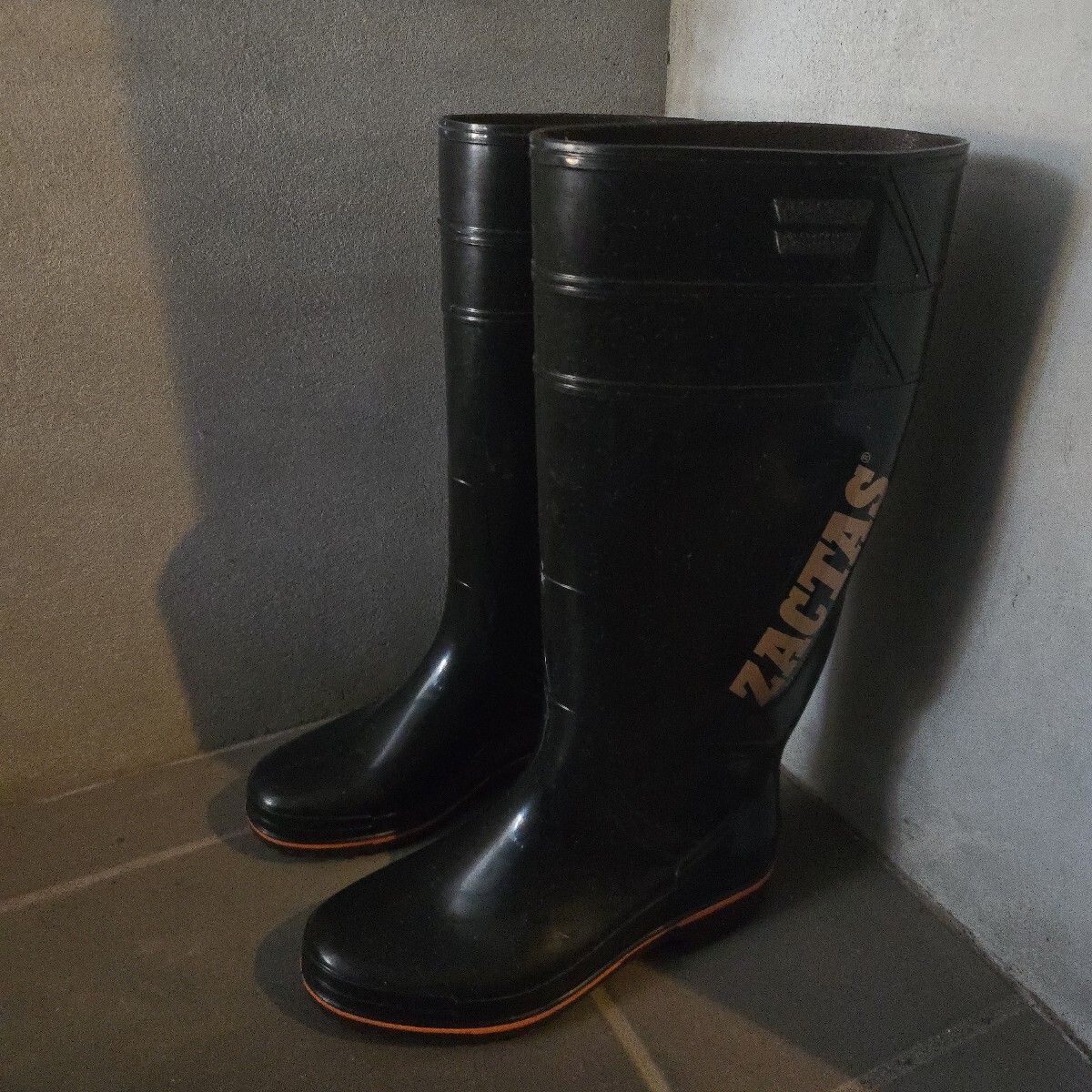 黒　25.5 バイク　レザー長靴 ブラック　25.5 革 中古 ザクタス 長靴 黒 25.5cm 弘進ゴム(長靴、レインシューズ)｜売買