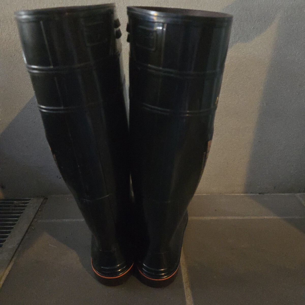 黒　25.5 バイク　レザー長靴 ブラック　25.5 革 中古 ザクタス 長靴 黒 25.5cm 弘進ゴム(長靴、レインシューズ)｜売買