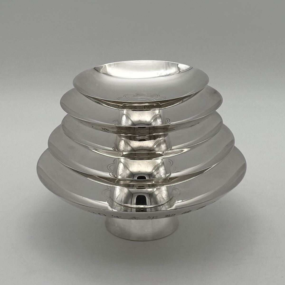 純銀 銀杯 銀盃 純銀製 5点 セット 刻印あり SILVER シルバー 約374ｇ 現状品_1