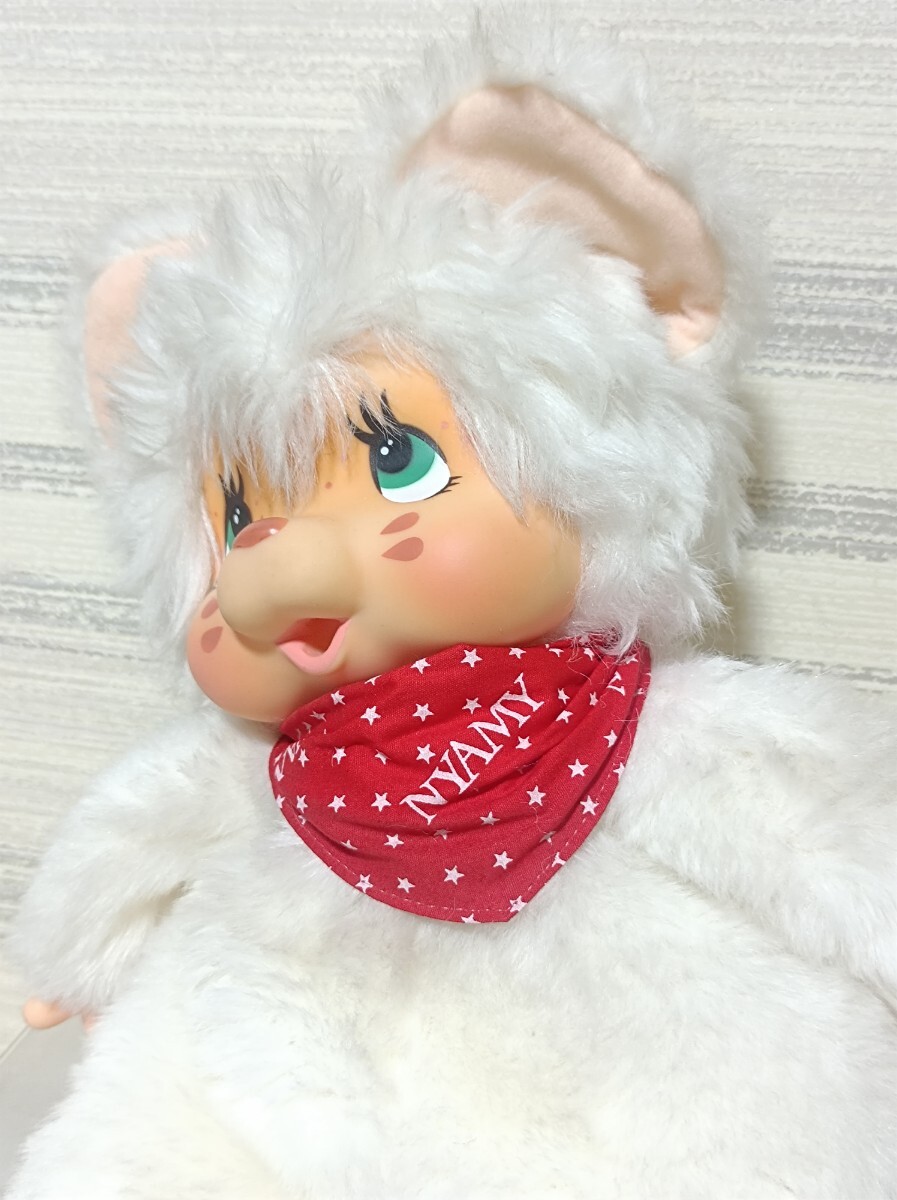 全長約33cm ワシノ ニャーミー 1979 ぬいぐるみ 人形 WASHINO NYAMY 白