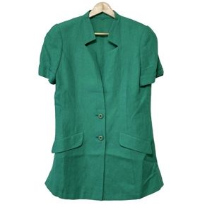 ジュンアシダ JUN ASHIDA サイズ9 M - グリーン レディース 半袖/ロング丈/肩パッド/夏