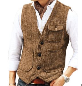 メンズベスト ウール ベスト ウールツイードジレベスト ハンティングベスト ラシャベスト