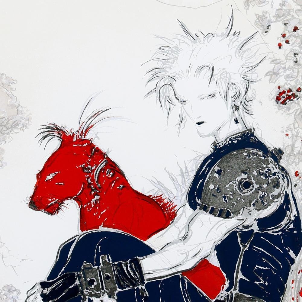 真作】【WISH】天野喜孝「佇む-たたずむ-」シルクスクリーン 証明書