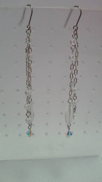 ★TA★天然石ピアス/クリスタル水晶/ハンドメイドパワーストーン_1