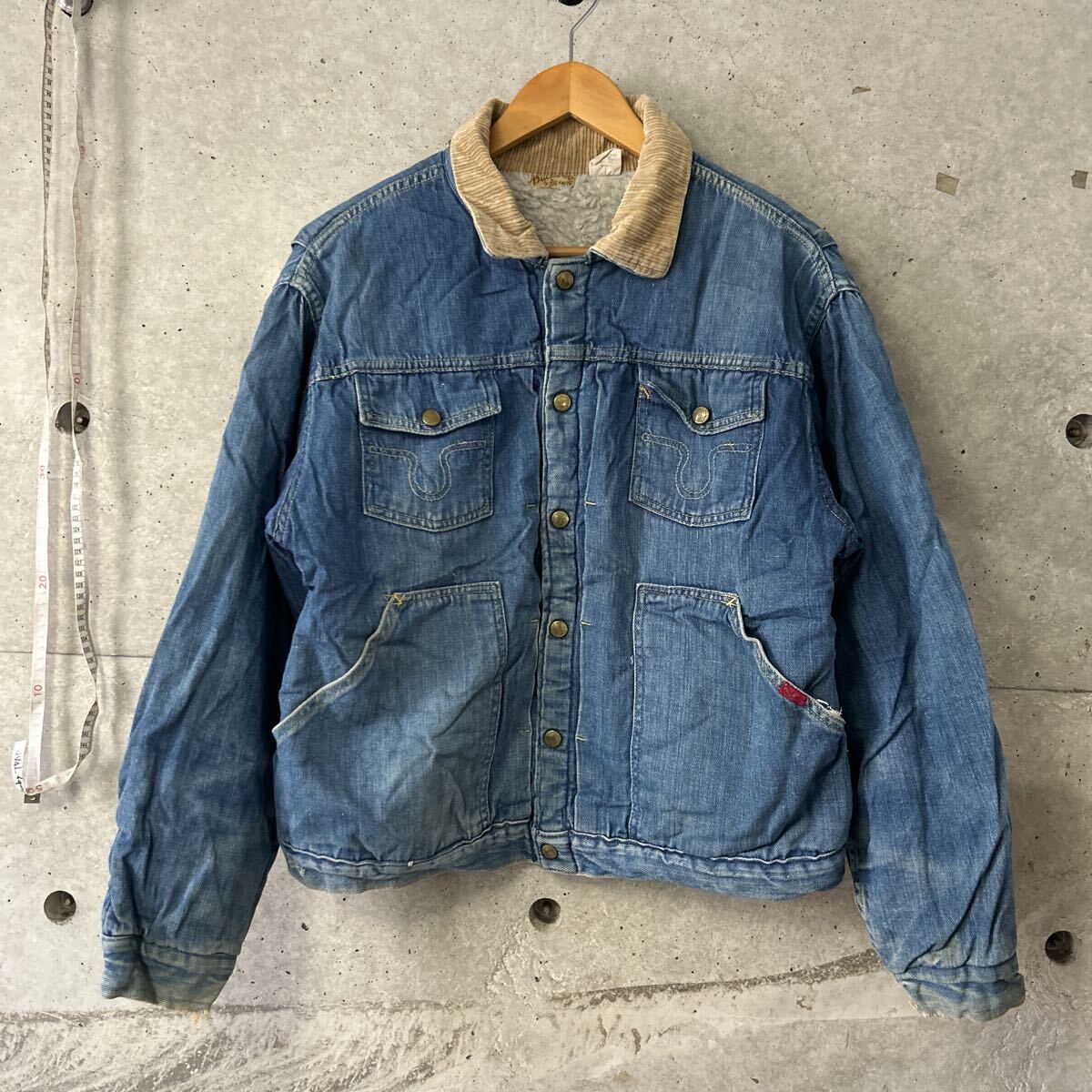 60s BIG SMITH 裏ボア デニムジャケット 46 ウエスタン ワーク