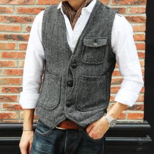 メンズベスト ウール ベスト ウールツイードジレベスト ハンティングベスト ラシャベスト