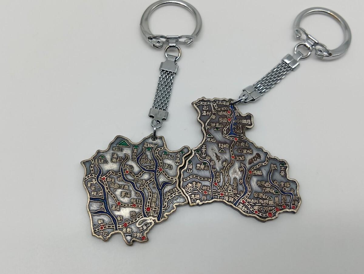 53. 昭和レトロ キーホルダー 都道府県 日本地図 兵庫県 岡山県 静岡県